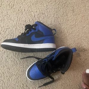 Blue and black Jordan 1s